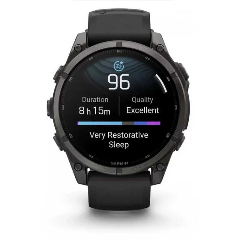 Garmin fenix 9 – 47mm, Carbon Grey DLC Titanium with Black Silicone Band