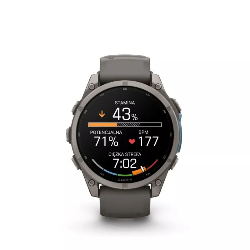 Garmin Fenix 9 – 47mm Titanium with Pebble Grey Silicone Band