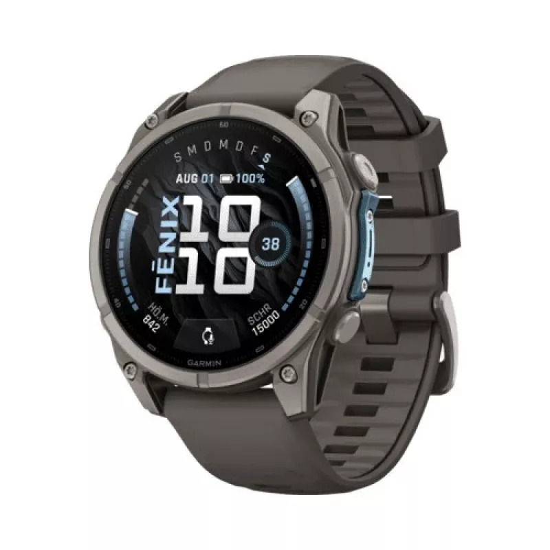 Garmin Fenix 9 – 47mm Titanium with Pebble Grey Silicone Band