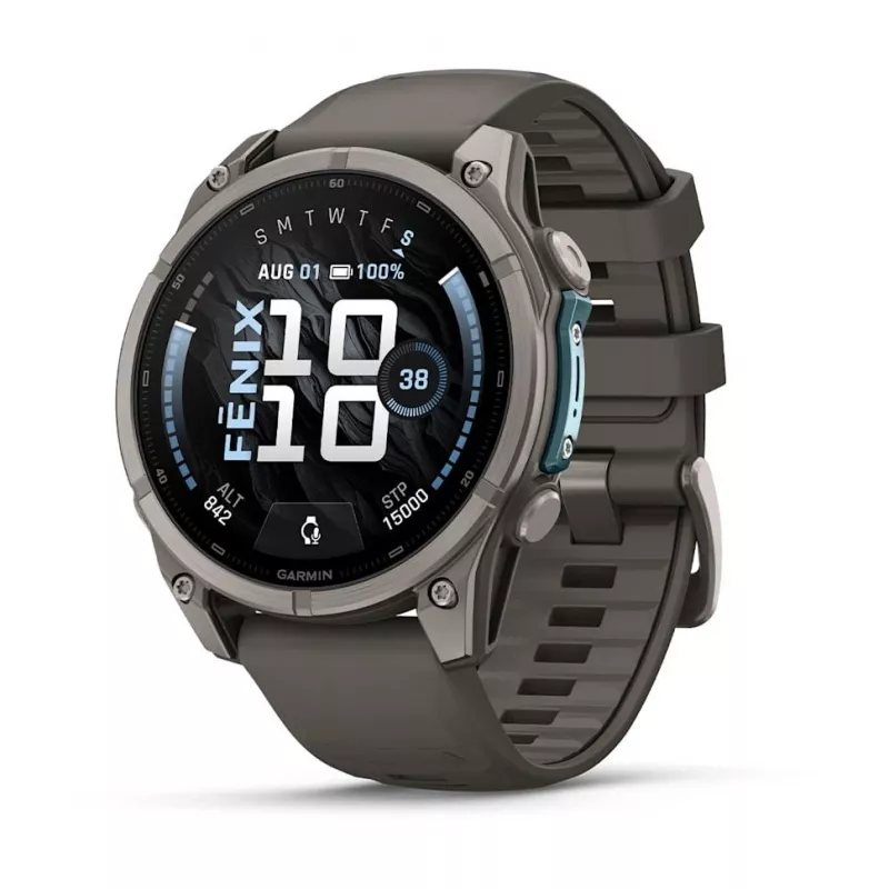 Garmin Fenix 9 – 47mm Titanium with Pebble Grey Silicone Band