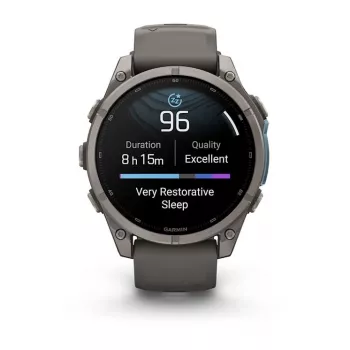 Garmin Fenix 9 – 47mm Titanium with Pebble Grey Silicone Band