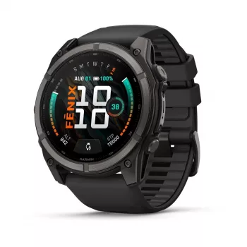 Garmin fenix 9 - 51mm, Carbon Grey DLC Titanium with Black Silicone Band 010-04763-11
