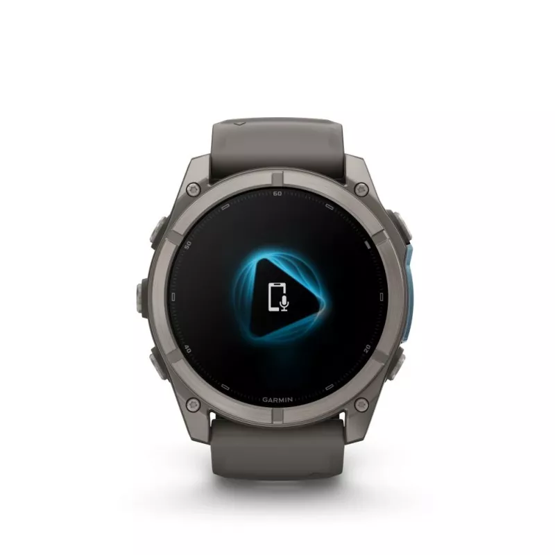 Garmin fenix 9 - 51mm, Titanium with Pebble Grey Silicone Band 010-04763-01