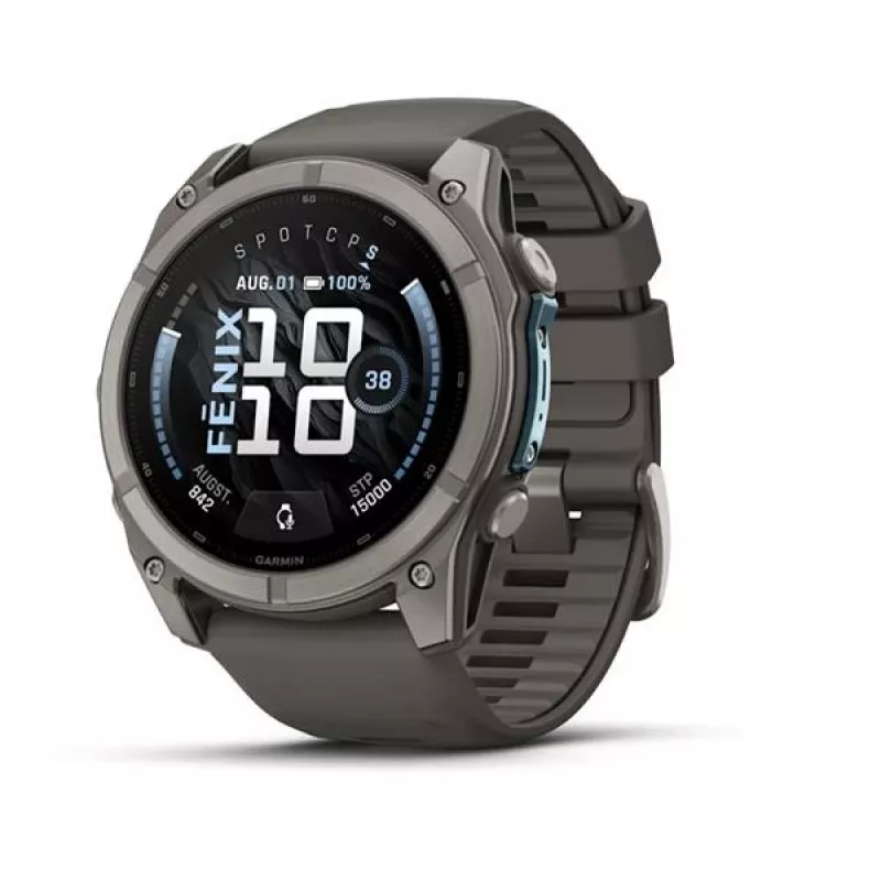 Garmin fenix 9 - 51mm, Titanium with Pebble Grey Silicone Band 010-04763-01