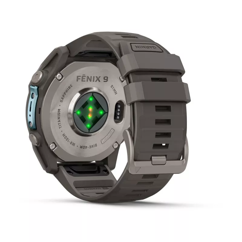 Garmin fenix 9 - 51mm, Titanium with Pebble Grey Silicone Band 010-04763-01