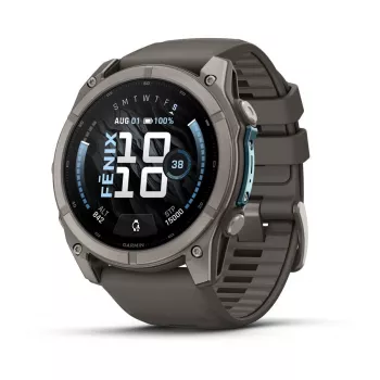 Garmin fenix 9 - 51mm, Titanium with Pebble Grey Silicone Band 010-04763-01