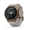 Garmin Fenix 9 Pro – inReach, 43mm Autumn Gold Titanium with Cream/French Grey Silicone Band
