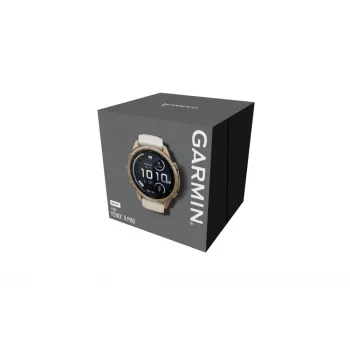 Garmin Fenix 9 Pro – inReach, 43mm Autumn Gold Titanium with Cream/French Grey Silicone Band