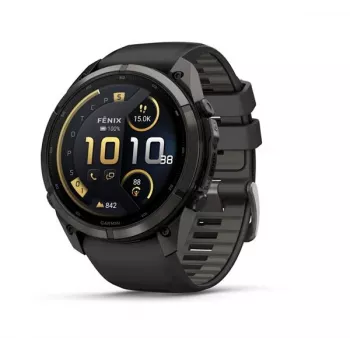 Garmin Fenix 9 Pro – inReach, 51mm Carbon Gray DLC Titanium with Black/Pebble Grey Silicone Band