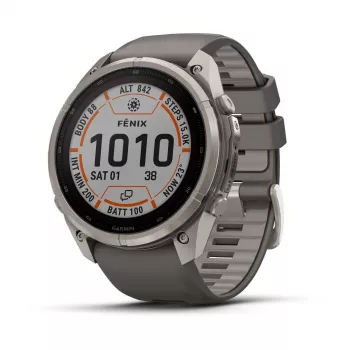 Garmin Fenix 9 Pro – inReach, Solar, 51mm Titanium with Pebble Grey Silicone Band