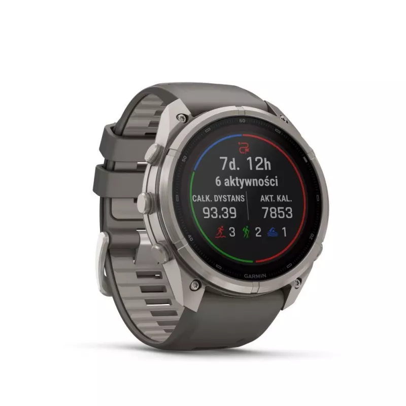 Garmin Fenix 9 Pro – inReach, Solar, 51mm Titanium with Pebble Grey Silicone Band