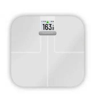 Garmin Index S2 Smart Scale White – Body Composition Analyzer with Wi-Fi, Bluetooth, Color LCD