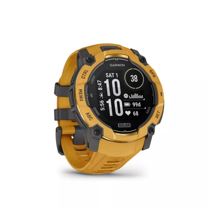 Garmin Instinct 3 – 50 mm, Solar Sunburst with Sunburst/Grey Band
