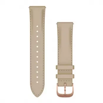 Garmin Quick Release Band (20 mm) Light Sand Italian Leather with 18K Rose Gold PVD Hardware