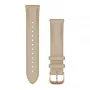 Garmin Quick Release Band (20 mm) Light Sand Italian Leather with 18K Rose Gold PVD Hardware