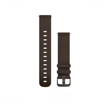 Garmin Quick Release Bands (20 mm) Dark Brown Leather, Silver Hardware