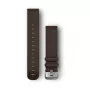 Garmin Quick Release Bands (20 mm) Dark Brown Leather, Silver Hardware