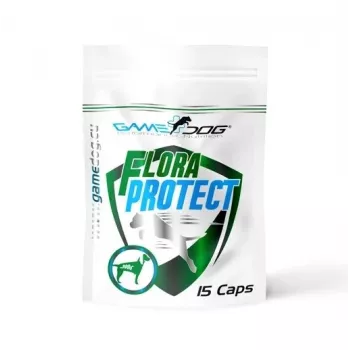 GDO GAME DOG Flora Protect Probiotic Supplement for Dogs and Cats, 15 Capsules, Supports Gut Flora, Microencapsulated Probiotics, 1 Billion CFU per Capsule, with Prebiotics and Butyric Acid