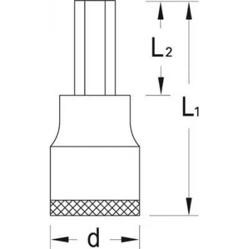 GEDORE 1/2 inch Drive Hex Socket Bit 8 mm, 90 mm Length, DIN 7422, Manganese Phosphated 6157730