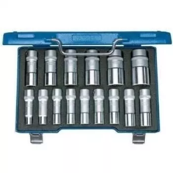 GEDORE 2190214 69-Piece 1/4 inch and 1/2 inch Drive Socket Set with Hex Sockets, Ratchets, Extensions, and Accessories in Steel Case