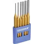 GEDORE 6-Piece Pin Punch Set with PVC Holder, DIN 6450, Chrome Vanadium Steel, Blued Finish 8757670