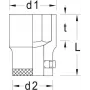 GEDORE 6271190 3/4 inch Drive Hex Socket 41 mm, DIN 3124, Chrome-Vanadium, Matt Chrome-Plated