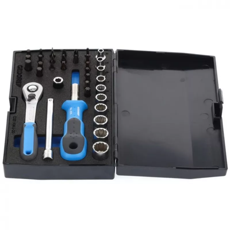 GEDORE Socket Set 1/4 inch, 37-Piece (with Lever Reversible Ratchet)
