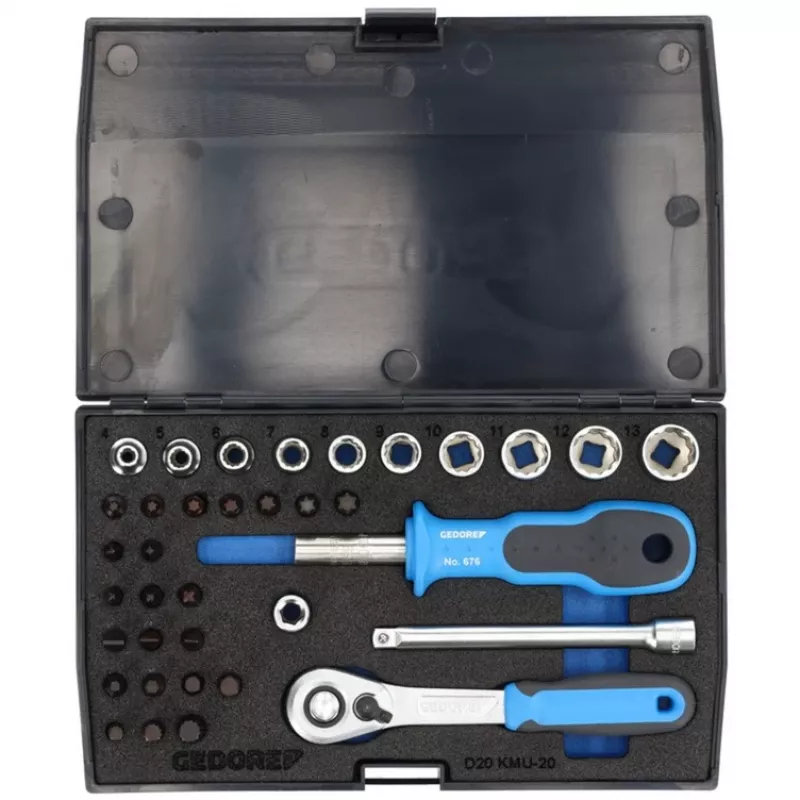 GEDORE Socket Set 1/4 inch, 37-Piece (with Lever Reversible Ratchet)