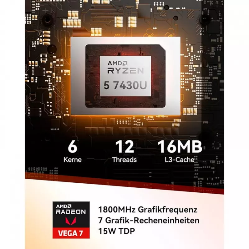 GEEKOM A5 Mini PC, AMD Ryzen 7 5800H, 32GB DDR4, 512GB SSD, Windows 11 Pro, Champagne