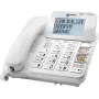Geemarc CL595 Corded Senior Telephone with Answering Machine, Hands-Free, Visual Ring Indicator, Hearing Aid Compatible, Emergency Pendant, White