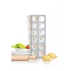 GEFU 3-Piece Ravioli Maker Set with Board, Cutter and Rolling Pin, Makes 24 Square Ravioli 60x60 mm, White/Silver