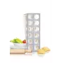 GEFU 3-Piece Ravioli Maker Set with Board, Cutter and Rolling Pin, Makes 24 Square Ravioli 60x60 mm, White/Silver