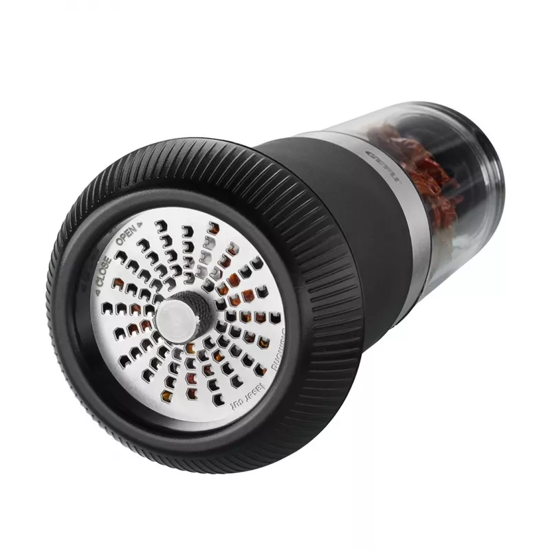 GEFU 34631 Rotary Grater TRANSFORMA Manual Grater and Spiralizer Black, Transparent