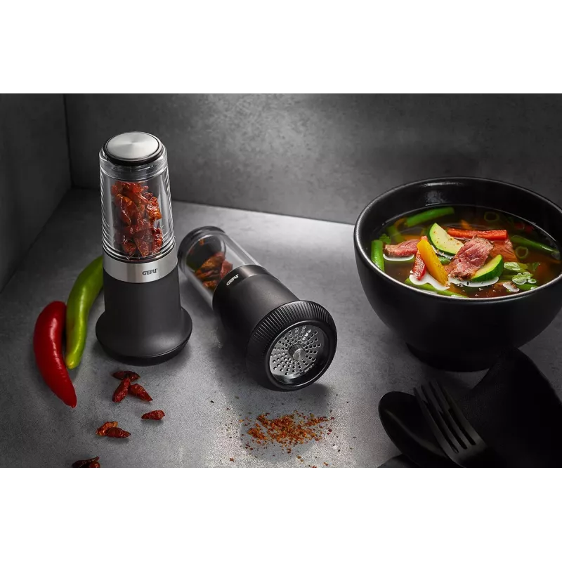 GEFU 34631 Rotary Grater TRANSFORMA Manual Grater and Spiralizer Black, Transparent