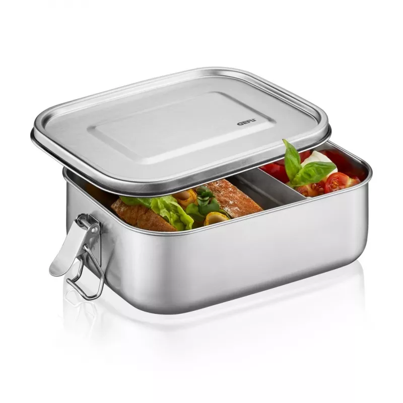 GEFU ENDURE Small Lunch Box 0.7L Stainless Steel with Green Silicone Seal