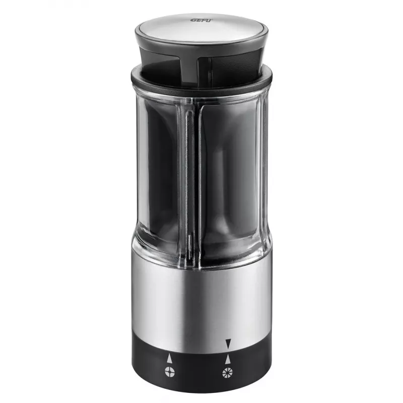 GEFU FLEXICUT Fruit and Vegetable Slicer, Manual Mandoline, Stepless 1-5 mm, Japanese Blade Steel, Black/Silver