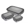 GEFU Preppo Set of 3 Spice Containers, Stainless Steel & Glass, 100 ml Each, Airtight, Stackable, Silver/Transparent