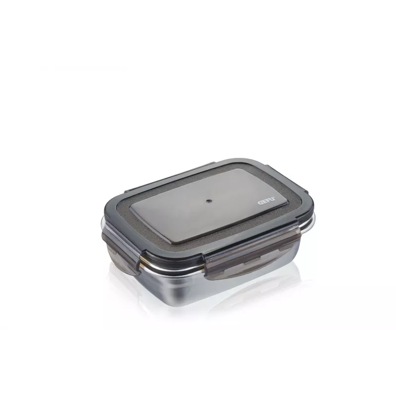 GEFU Preppo Set of 3 Spice Containers, Stainless Steel & Glass, 100 ml Each, Airtight, Stackable, Silver/Transparent