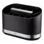 GEFU SMARTLINE Tabletop Organizer Holder, Stainless Steel & Black, Non-Slip Base, Dishwasher Safe, 10 x 14 cm