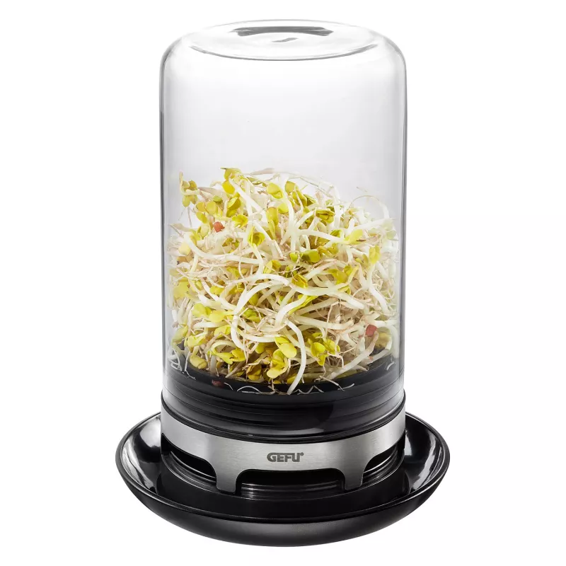 GEFU VITALO Airtight Glass Storage Jar 0.75L with Stainless Steel Clip-Lock Lid, Black