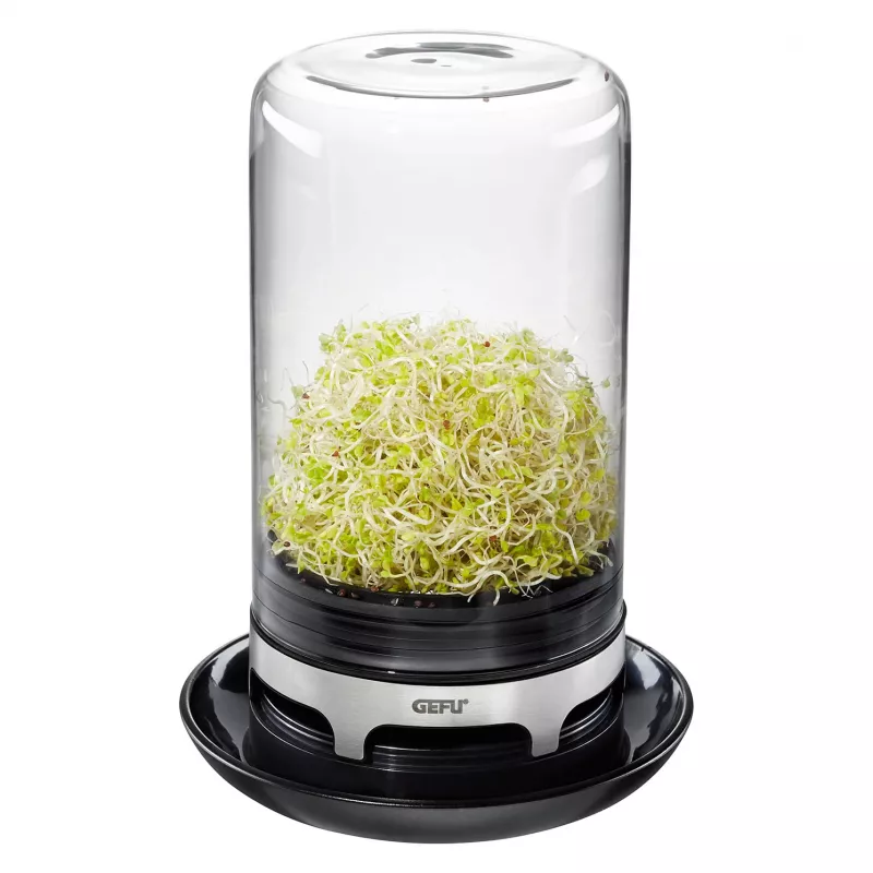 GEFU VITALO Airtight Glass Storage Jar 0.75L with Stainless Steel Clip-Lock Lid, Black