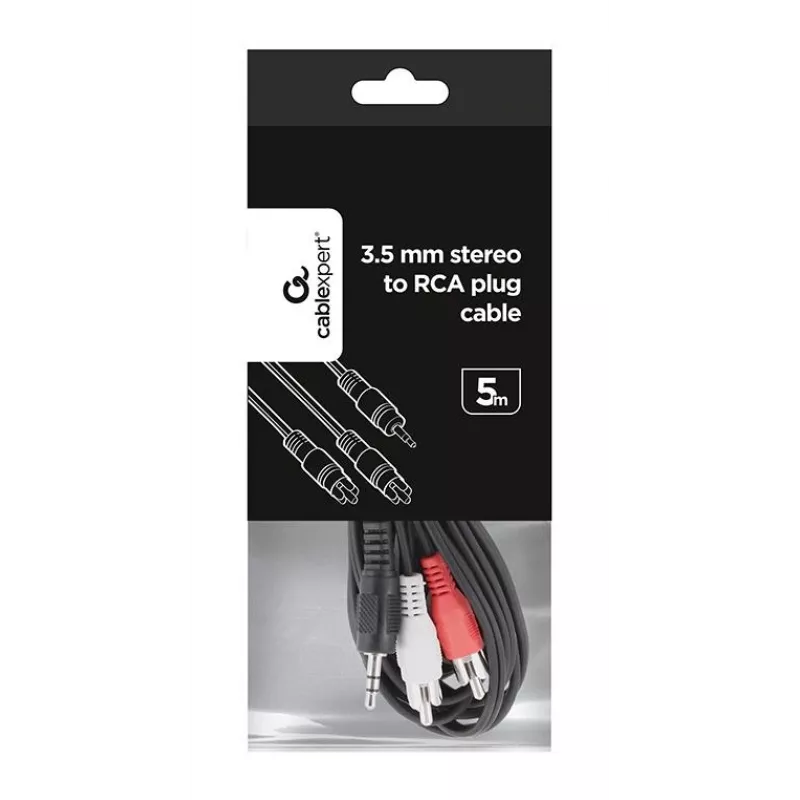 Gembird CCA-458-5M Audio Cable 3.5mm Jack to 2x RCA Male to Male 5m