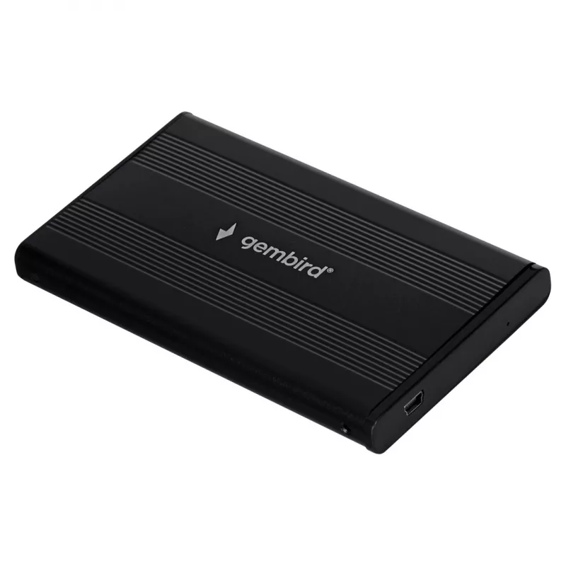 Gembird EE2-U2S-5 External USB 2.0 Enclosure for 2.5 inch SATA HDD/SSD, Aluminium, Black