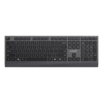 Gembird KB-MCH-06 Slim Wired Multimedia Keyboard with Type-C Adapter, US Layout, Black