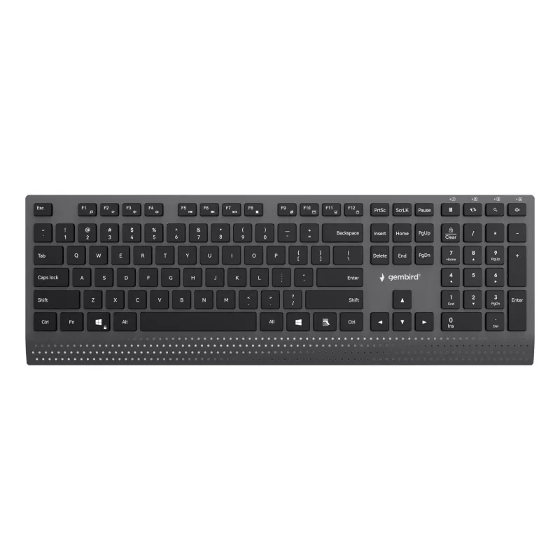 Gembird KB-MCH-06 Slim Wired Multimedia Keyboard with Type-C Adapter, US Layout, Black