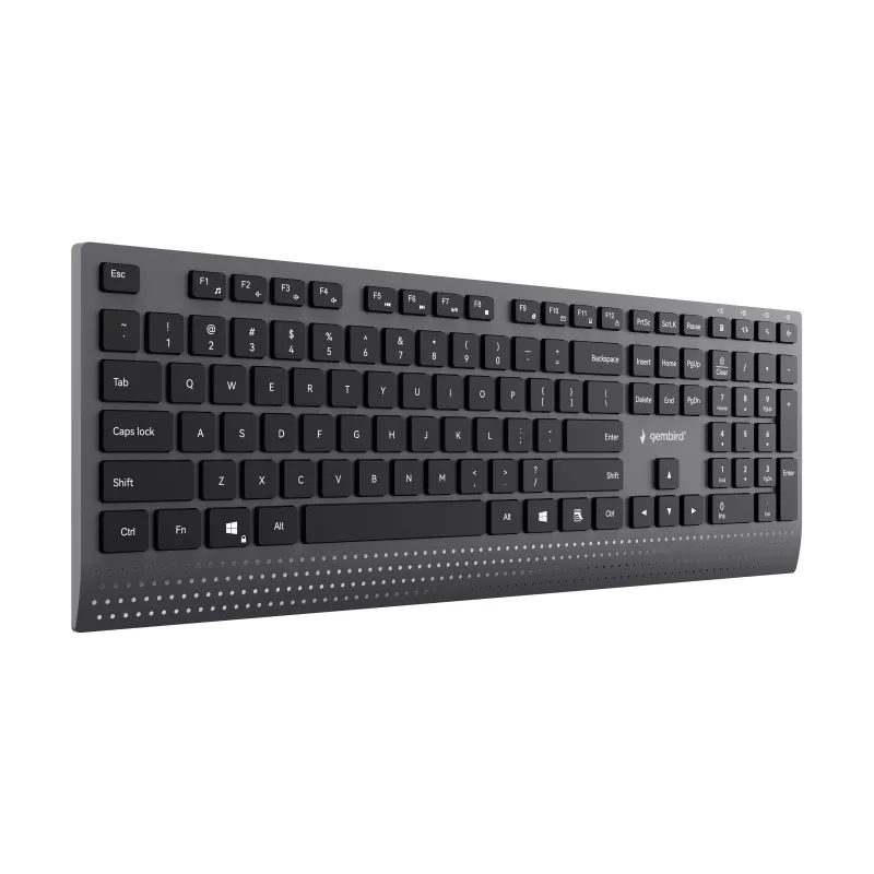Gembird KB-MCH-06 Slim Wired Multimedia Keyboard with Type-C Adapter, US Layout, Black