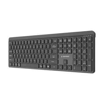 Gembird KB-WPS-03 Dual-Mode Pro-Business Slim Wireless Keyboard, 2.4G + Bluetooth, US Layout, Black