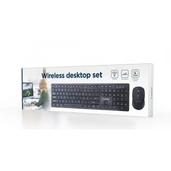 GEMBIRD KBS-WCH-04-RU Wireless Keyboard and Mouse Combo, Russian Layout, Black