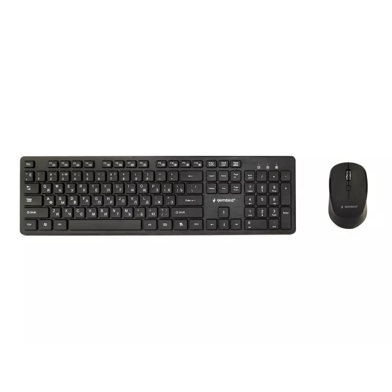 GEMBIRD KBS-WCH-04-RU Wireless Keyboard and Mouse Combo, Russian Layout, Black
