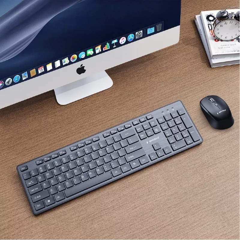 GEMBIRD KBS-WCH-04-RU Wireless Keyboard and Mouse Combo, Russian Layout, Black